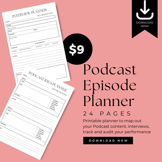 Podcast Episode Printable Planner